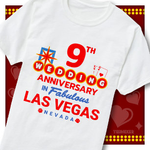 9th Wedding Anniversary Fabulous Las Vegas Couple T-Shirt