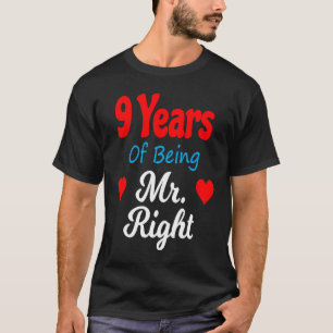 9th Wedding Anniversary for Men Him Mr Right Husba T-Shirt