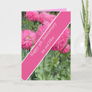 9th Wedding Anniversary, Poppy Card