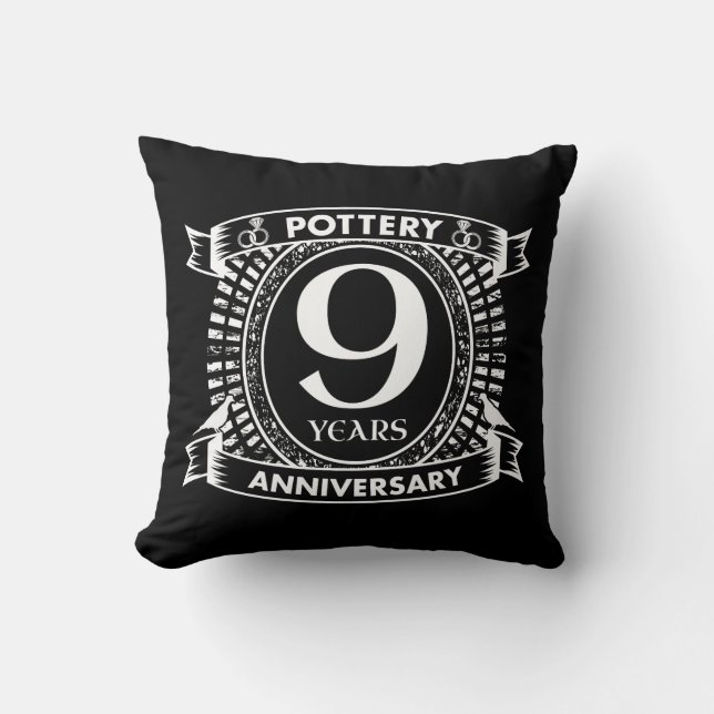 9TH wedding anniversary pottery Cushion (Front)