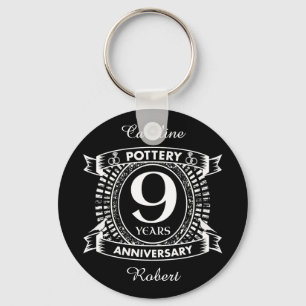 9TH wedding anniversary pottery Key Ring