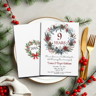 9th Wedding Anniversary Winter Invitation