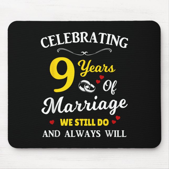 9th Year Wedding Anniversary  Mouse Pad (Front)