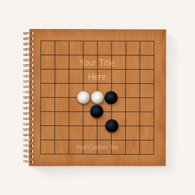 9x9 Goban with Useable Game Board (2) Custom Notebook (Front)