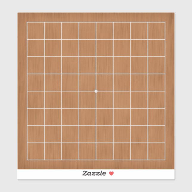 9x9 Goban with White Lines Customisable 8"x8" (Sheet)