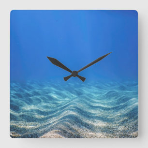 A03 DSCN5636Underwater Blue Ocean Square Wall Clock