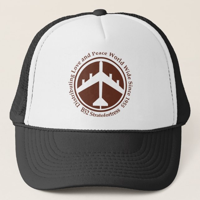 A098 B52 distribiting love red brown.png Trucker Hat (Front)