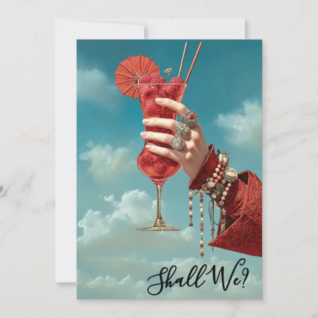 *~* A101 Ornate 16 Cocktail PHOTO BACHELORETTE SKY Invitation (Front)