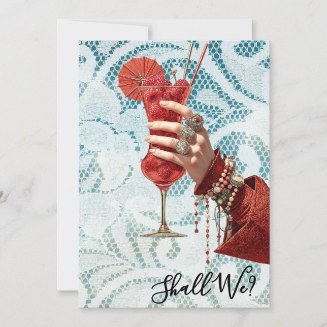 *~*  A101 Ornate Cocktail PHOTO 16 BACHELORETTE Invitation (Front)