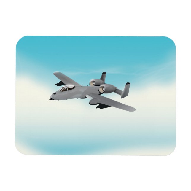 A10 Military Plane Illustration Magnet (Horizontal)