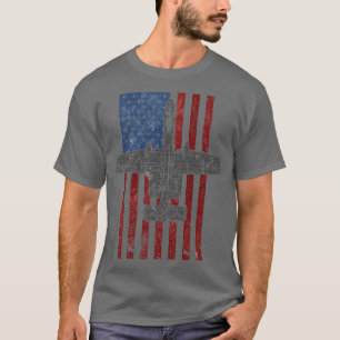 A10 Thunderbolt II Warthog  Vintage Flag  T-Shirt