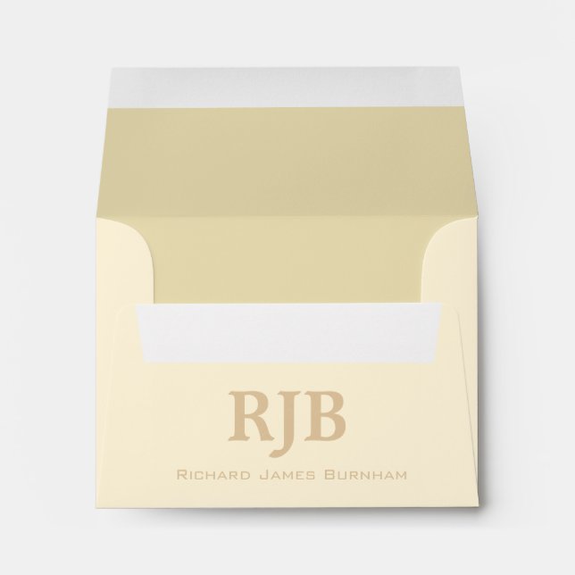 A2 Cream Ivory Beige Monogrammed Envelopes (Back (Bottom))
