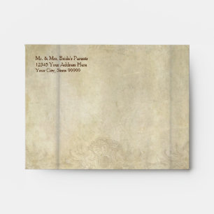 A2 Elegant Rustic Vineyard Winery Autumn Wedding Envelope