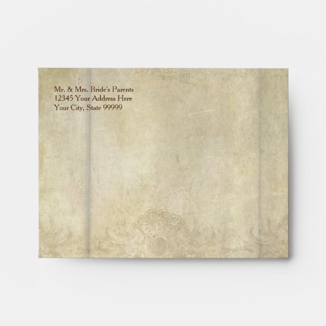 A2 Elegant Rustic Vineyard Winery Autumn Wedding Envelope (Front)