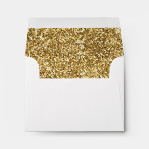 A2 Gold Glitter White Note Envelope 4.375 x 5.625