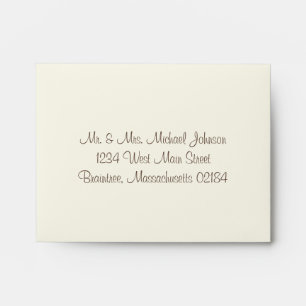 A2 Ivory RSVP with return address Envelopes
