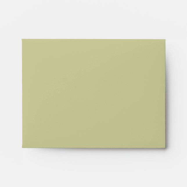 A2 Light Sage Green Damask Flap Monogram Envelopes (Front)