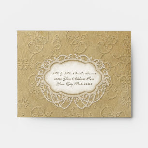 A2 Modern Vintage Lace Tea Stained Hydrangea Roses Envelopes