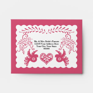 A2 RSVP Card Papel Picado Pink Fiesta Wedding Envelopes