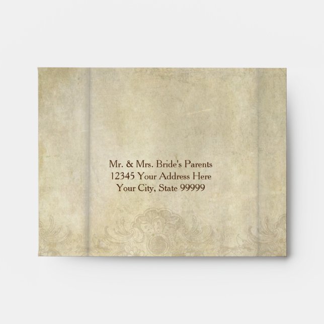 A2 RSVP Fall Autumn Falling Leaves Elegant Wedding Envelopes (Front)