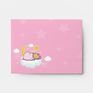 A2 Sleeping Baby Girl Pink Baby Shower Envelopes