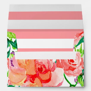 A2 Thank You Modern Floral Watercolor Roses Art Envelopes