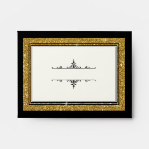 A2 Thank You Note Card Envelopes Gold Glitter