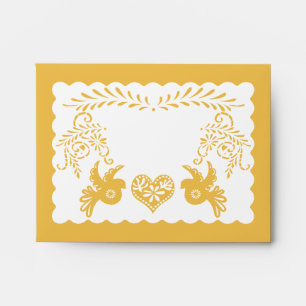 A2 Thank You Papel Picado Yellow Fiesta Wedding Envelope