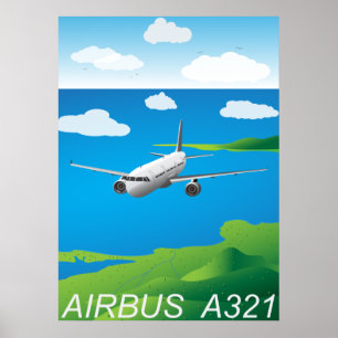 A321 Airliner Vector Poster