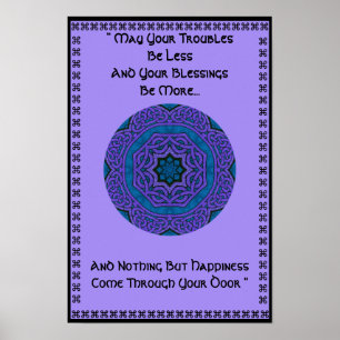 A37 Celtic Knot Kaleidoscopic Mandala.6 Poster