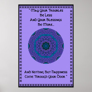 A37 Celtic Knot Kaleidoscopic Mandala.6 Poster