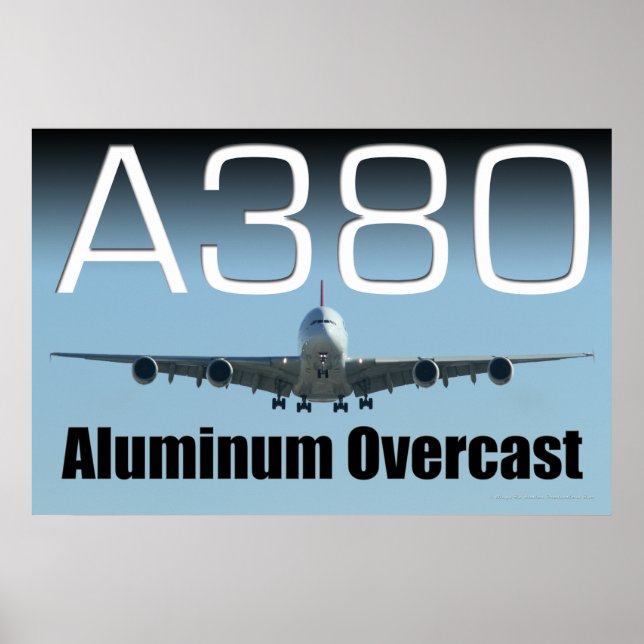 A380 Aluminium Overcast Poster (Front)
