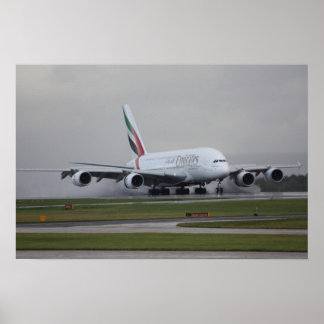 A380 Landing at Manchester Poster
