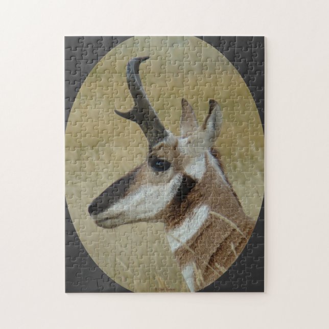 A38 Pronghorn Antelope Buck Profile Jigsaw Puzzle (Vertical)