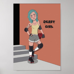 A4 Derby Girl Print