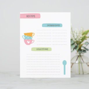 A4 Recipe Template