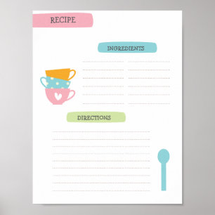 A4 Recipe Template (Instant Download) Poster