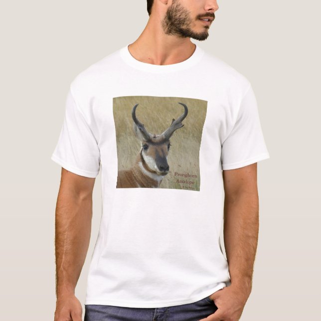 A5 Pronghorn Antelope Big Buck Head Shot T-Shirt (Front)
