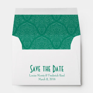 A6 4x6 Emerald Green White Save the Date Envelopes