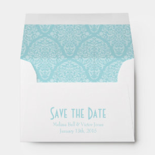 A6 4x6 Light Blue White Save the Date Envelopes