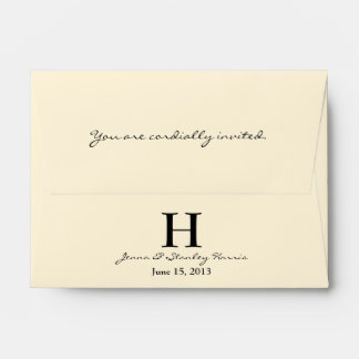A6 Cream & Black Monogram Wedding Envelopes