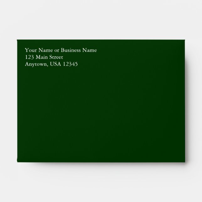 A6 Dark Hunter Forest Green Pre-Addressed Envelope (Front)