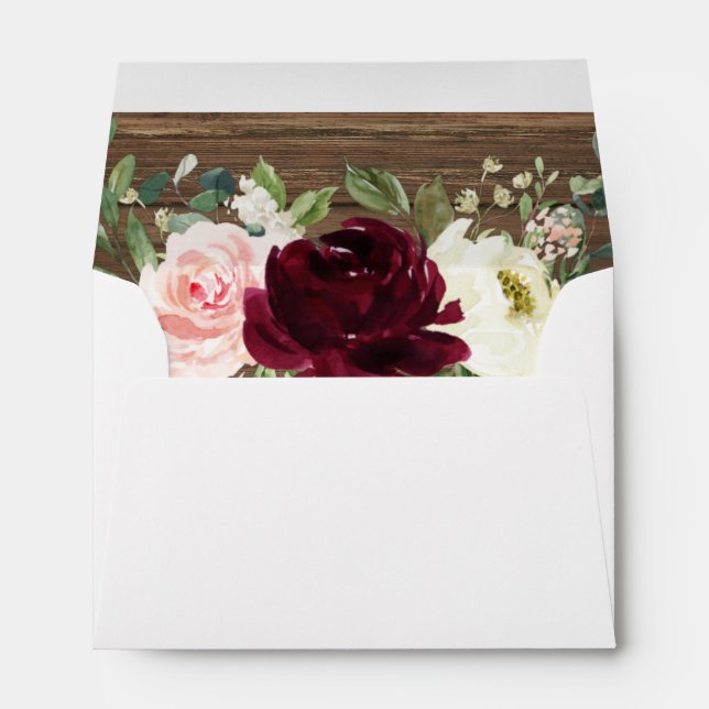 A6 Notecard Rustic Wood Envelope (Back (Bottom))
