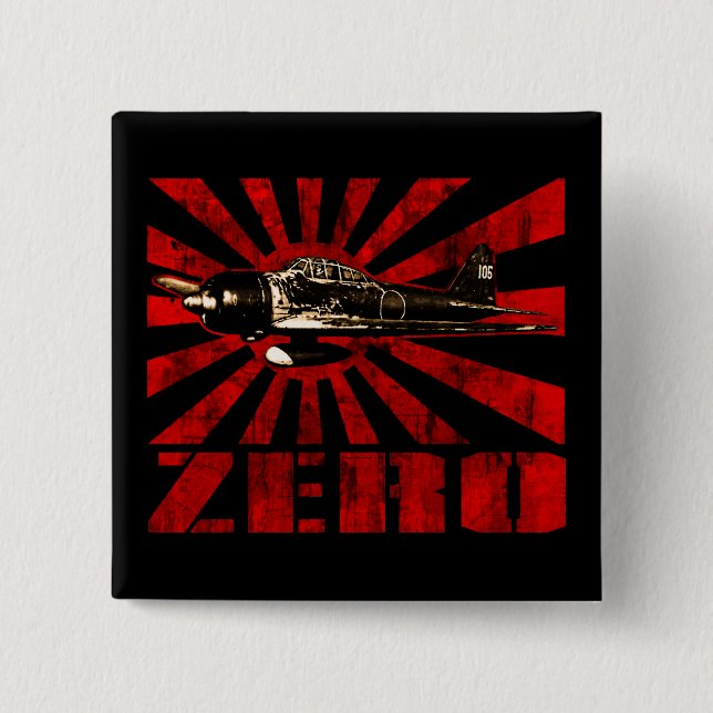 A6M Zero 15 Cm Square Badge (Front)