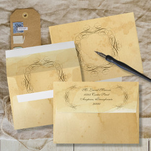 A7 5 x 7 Tea Stained Vintage Wedding 1 - Matching Envelope