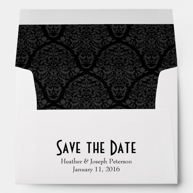 A7 5x7 Black White Save the Date Envelopes (Back (Bottom))