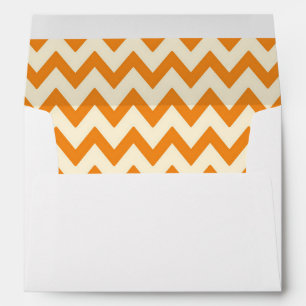 A7 5x7 Cream Orange Chevron Envelopes