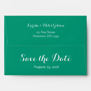 A7 5x7 Emerald Green Save The Date Envelope