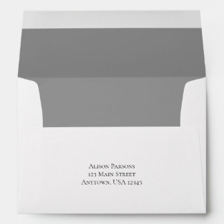 A7 5x7 Grey Grey White Return Address Envelopes