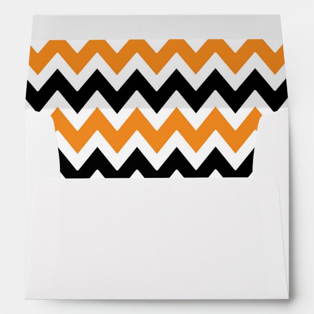 A7 5x7 Orange Black White Chevron Envelopes (Back (Bottom))